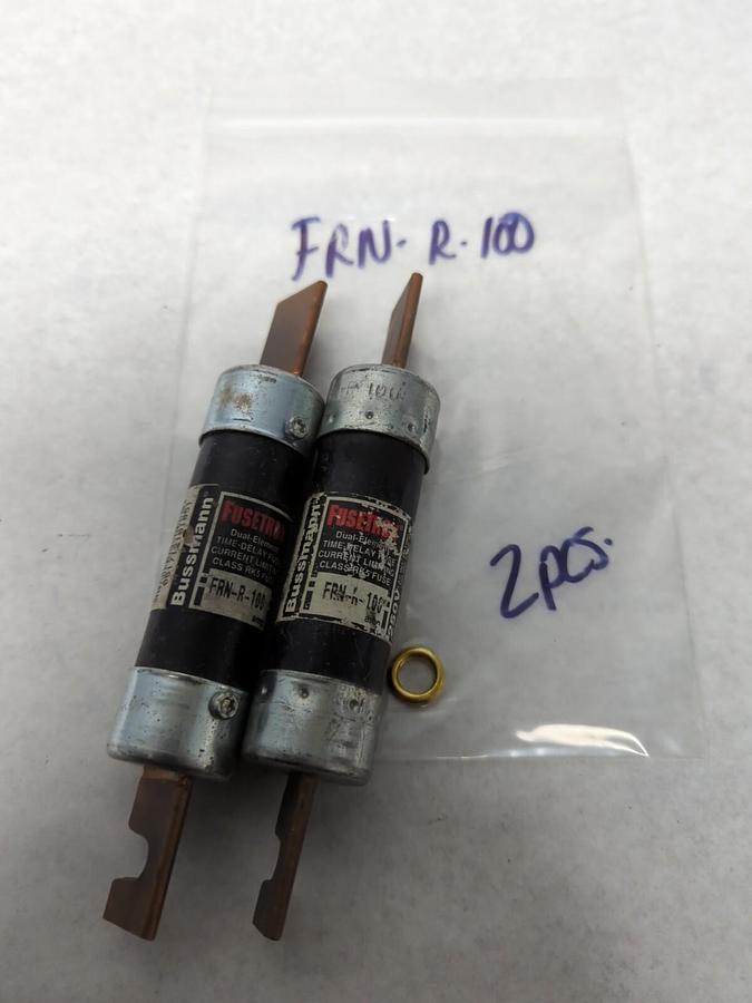 Used COOPER BUSSMANN,FRN-R-100,FUSETRON 100 AMP FUSE LOT OF 2 PRE-OWNED