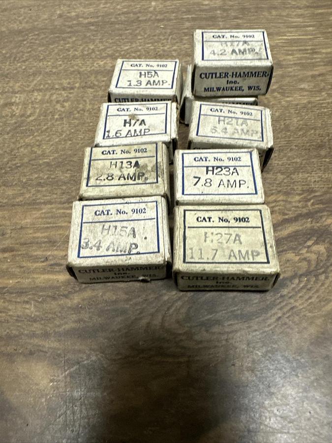 Cutler Hammer,Heater Coils, Lot of 9 see Description For List