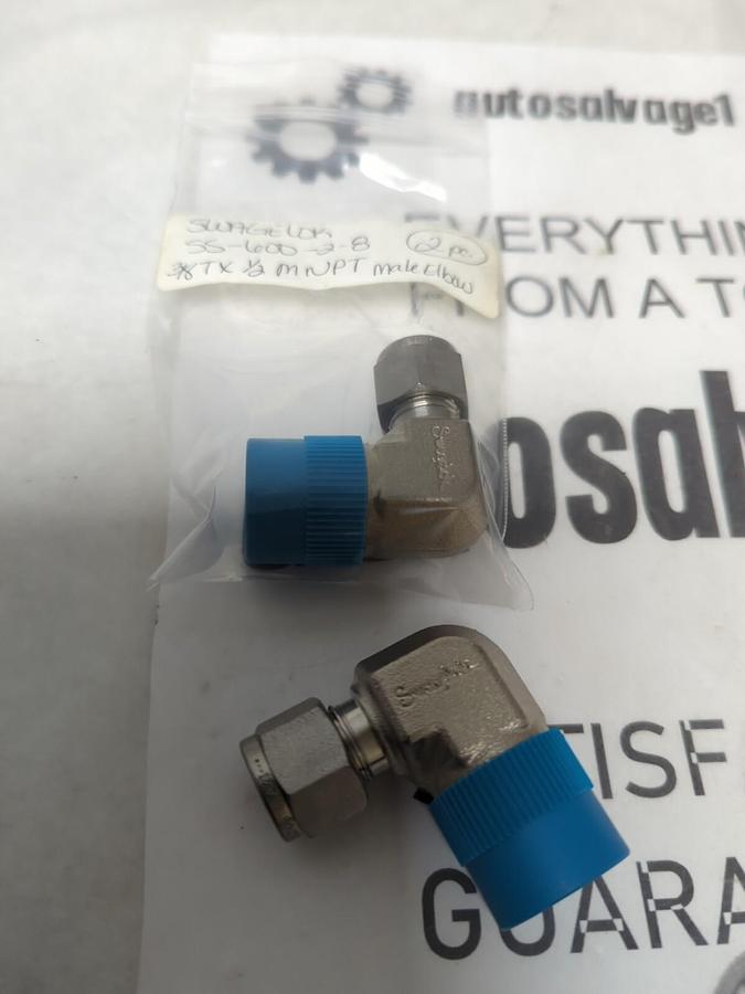 SWAGELOK,SS-600-2-8,3/8TX1/2MNPT MALE ELBOW LOT OF 2 NOS