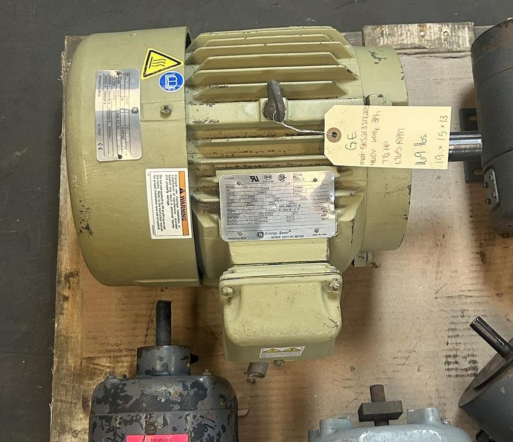 Used GE,5KS213STE205,AC MOTOR 7.5HP 230/460V 1765RPM 3PH 213T FRAME