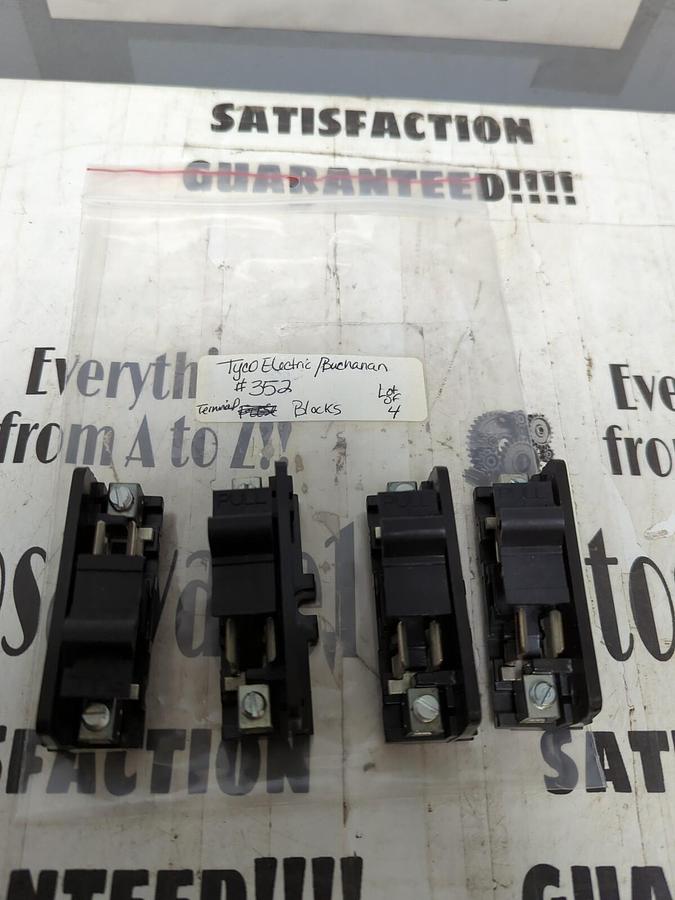 TYCO ELECTRIC/BUCHANAN,# 352,FLAT BASE TERMINAL BLOCK LOT OF 4 NOS