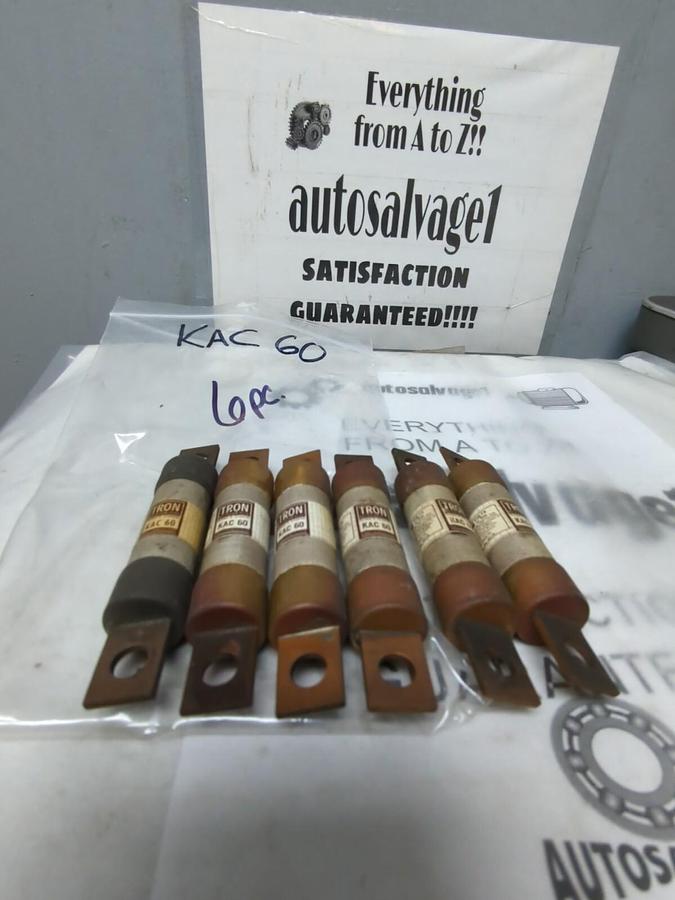 COOPER BUSSMANN,KAC-60,RECTIFIER 60 AMP FUSE LOT OF 6 NOS