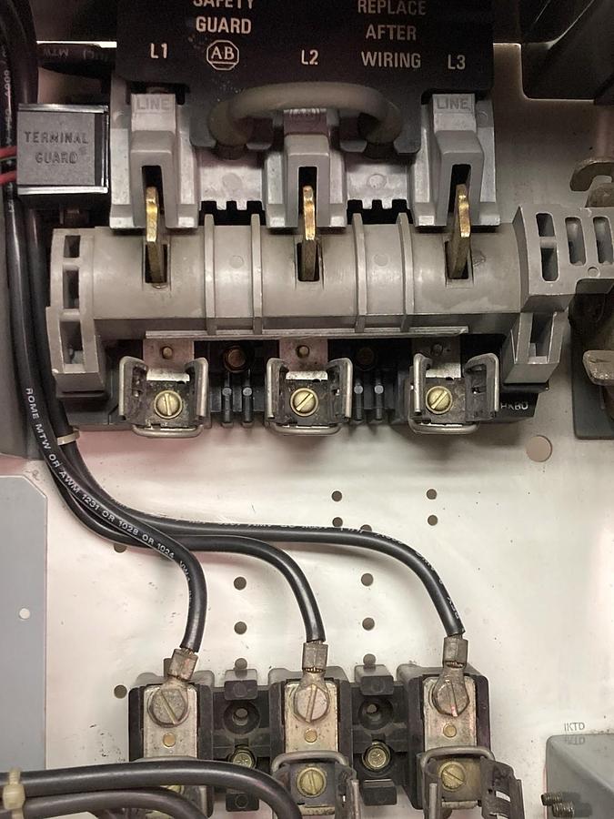 Used Allen-Bradley,2100,12 Inch FUSED MCC Starter Bucket Size 2