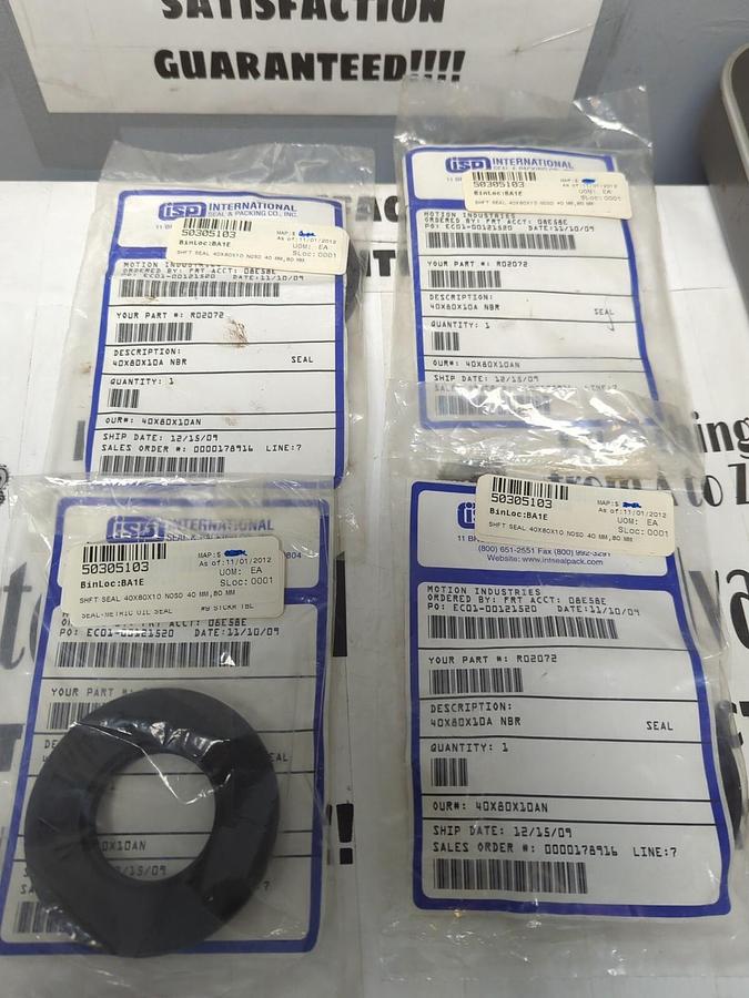 NBR,40X80X10A,SHAFT SEALS 40MMX80MM LOT OF 4 NOS