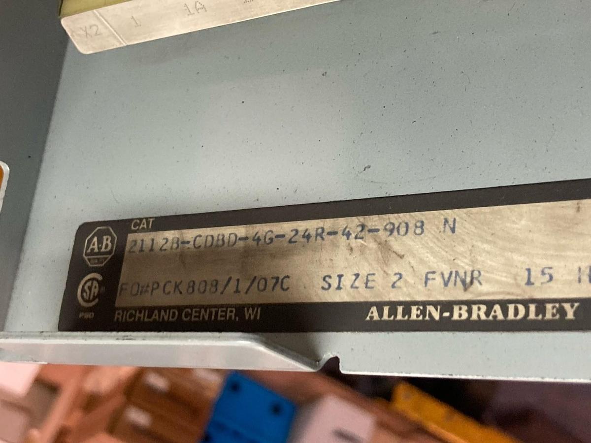 Used Allen-Bradley,2112B FVNR,12 Inch Size 2 FUSED MCC Bucket 480V 60Hz