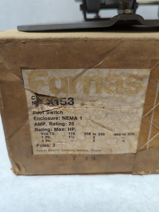 FURNAS,X153,FOOT SWITCH 2-POLE NEMA-1 NOS