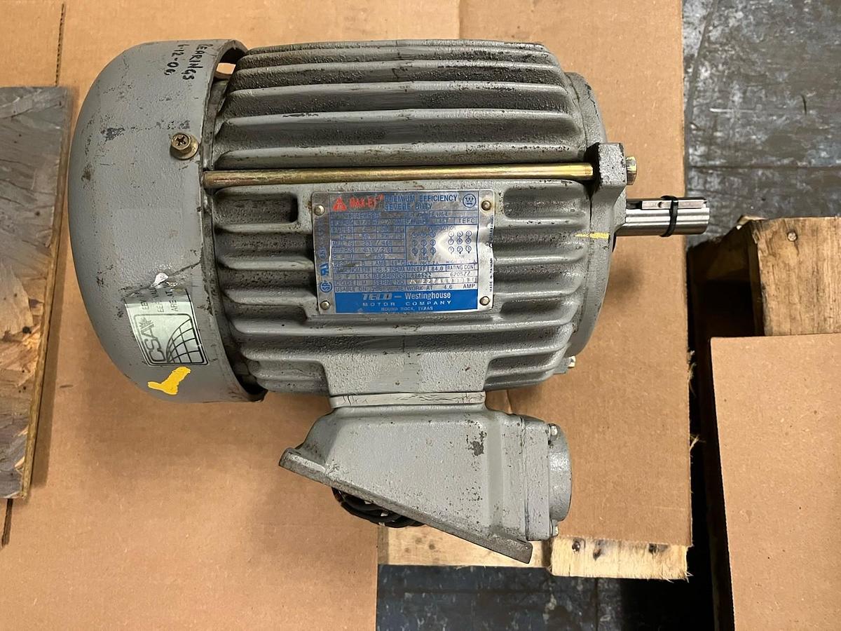 Used WESTINGHOUSE,E1/54,AEHEBG SEVERE DUTY MOTOR 1.5HP 3PH 145T 1730RPM