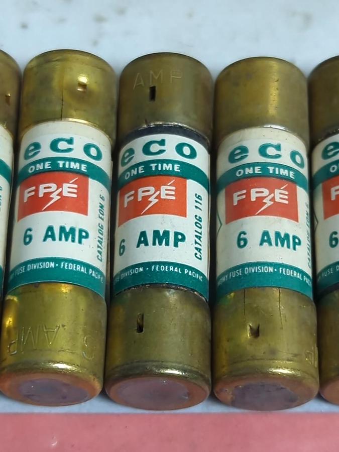 ECO,EON6,ONE-TIME 6 AMP FUSES BOX OF 9 NOS