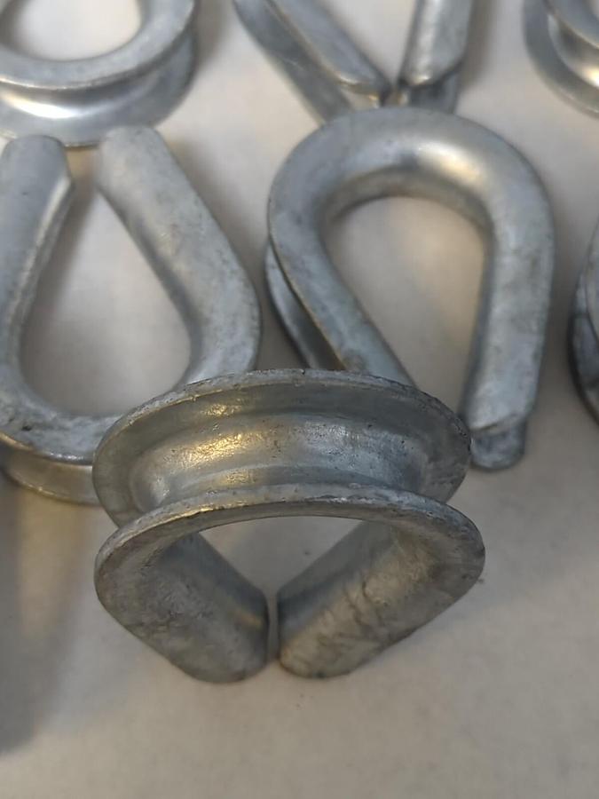 UNBRANDED,9/1 IN,STANDARD STEEL WIRE ROPE THIMBLE LOT OF 10 NOS