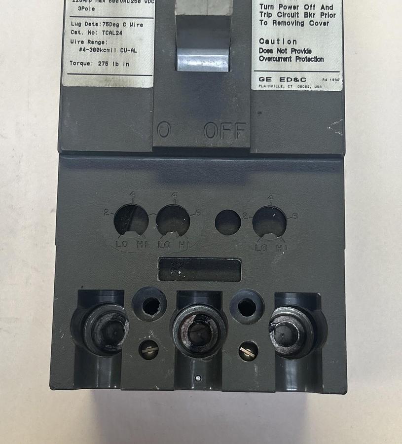 Used GE,TFJ236Y225,CIRCUIT BREAKER 225A 600V 3POLE