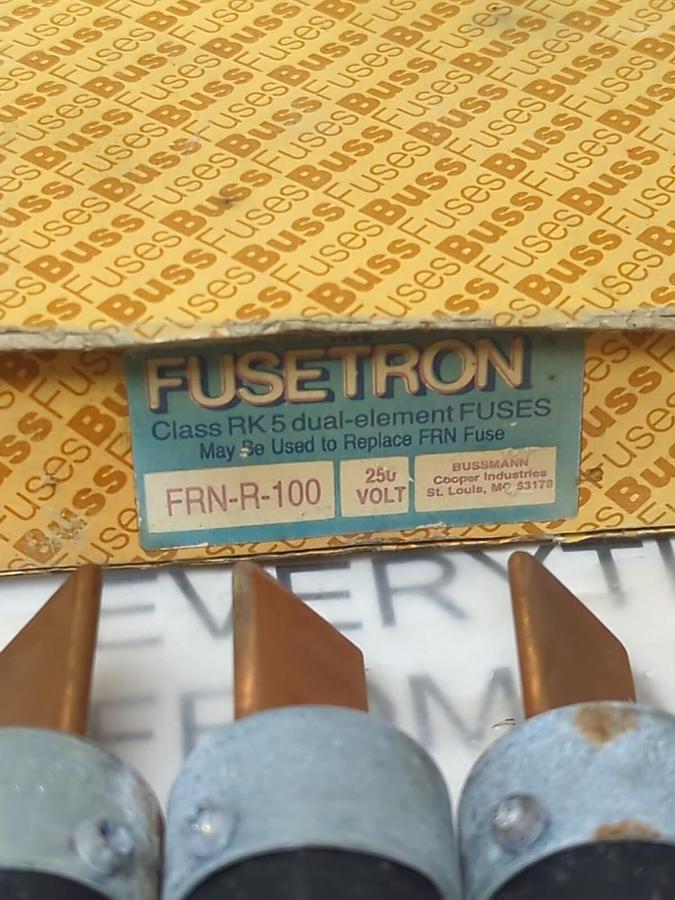 COOPER BUSSMANN,FRN-R-100,FUSETRON 100 AMP FUSE LOT OF 4 NOS