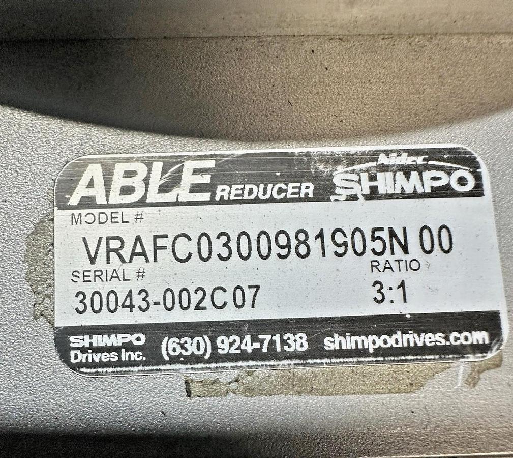 Used Animatics Servostep,ST3410,W/Able Reducer VRAFC0300981905N 00 3:1 Ratio