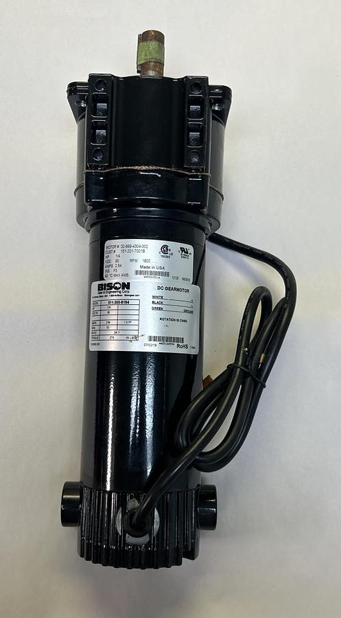 BISON,011-300-9194,DC GEAR MOTOR 1/4 HP 53 RPM 34:1 GEAR RATIO NOS