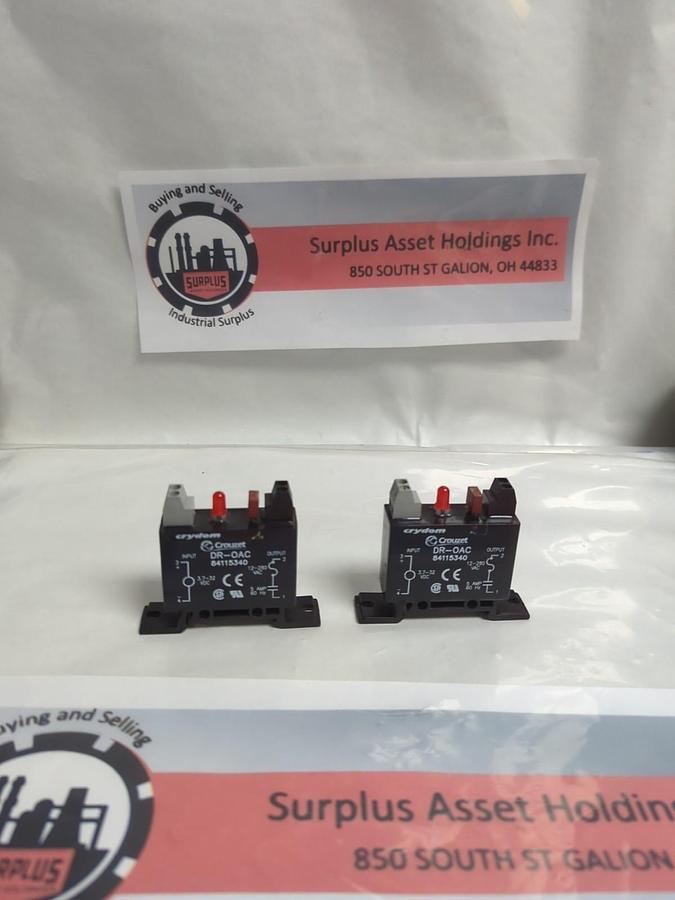 Used CRYDON,DR-0AC,SOLID STATE OVERLOAD RELAY LOT OF 2 PRE-OWNED