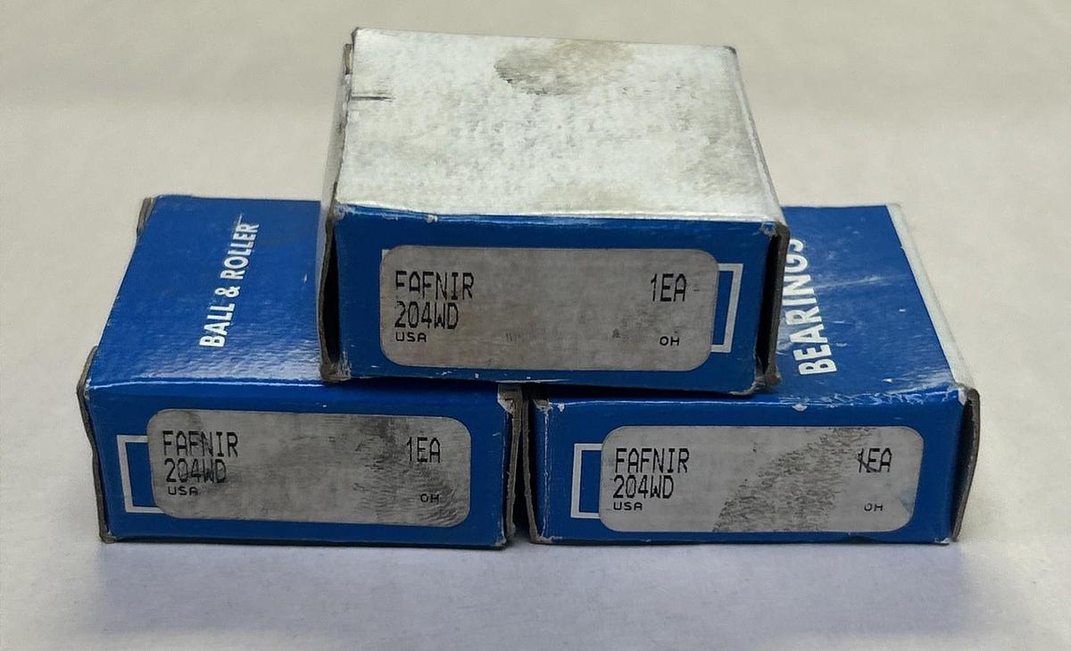 FAFNIR,204WD,BALL BEARING LOT OF 3 NOS
