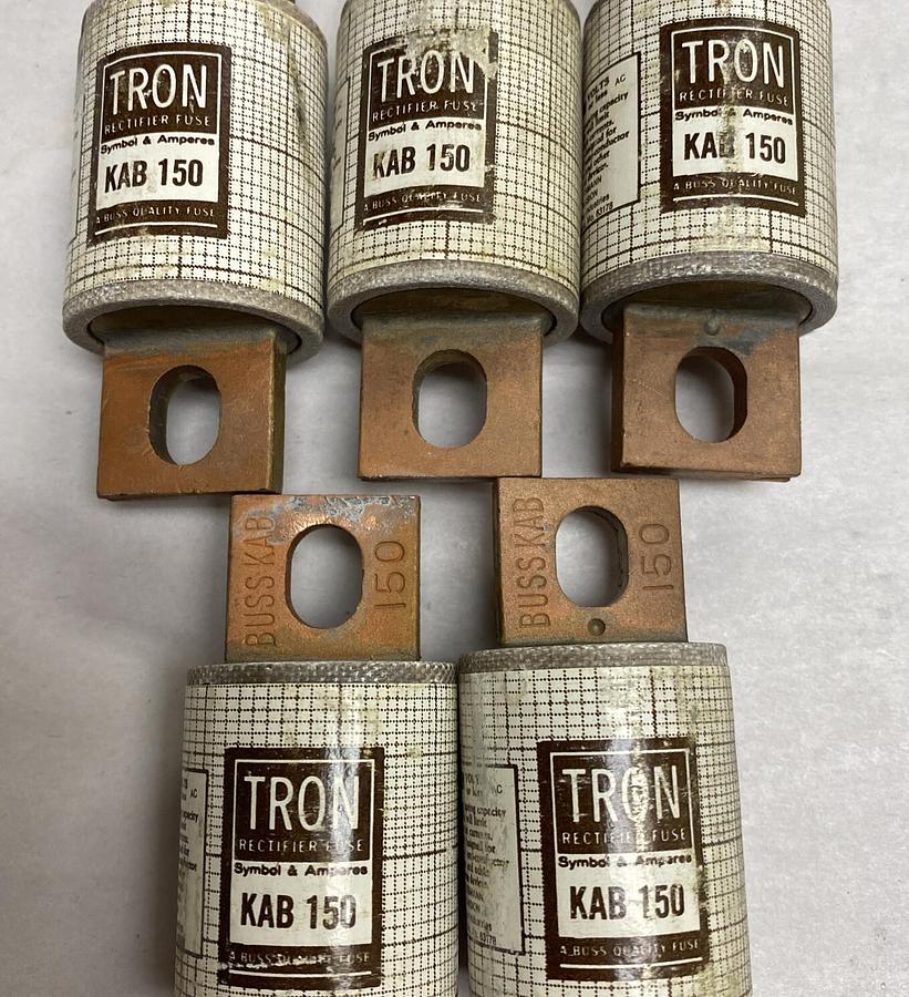 BUSSMANN,KAB-150,TRON FUSE 150AMP 250V LOT OF 5 NOS