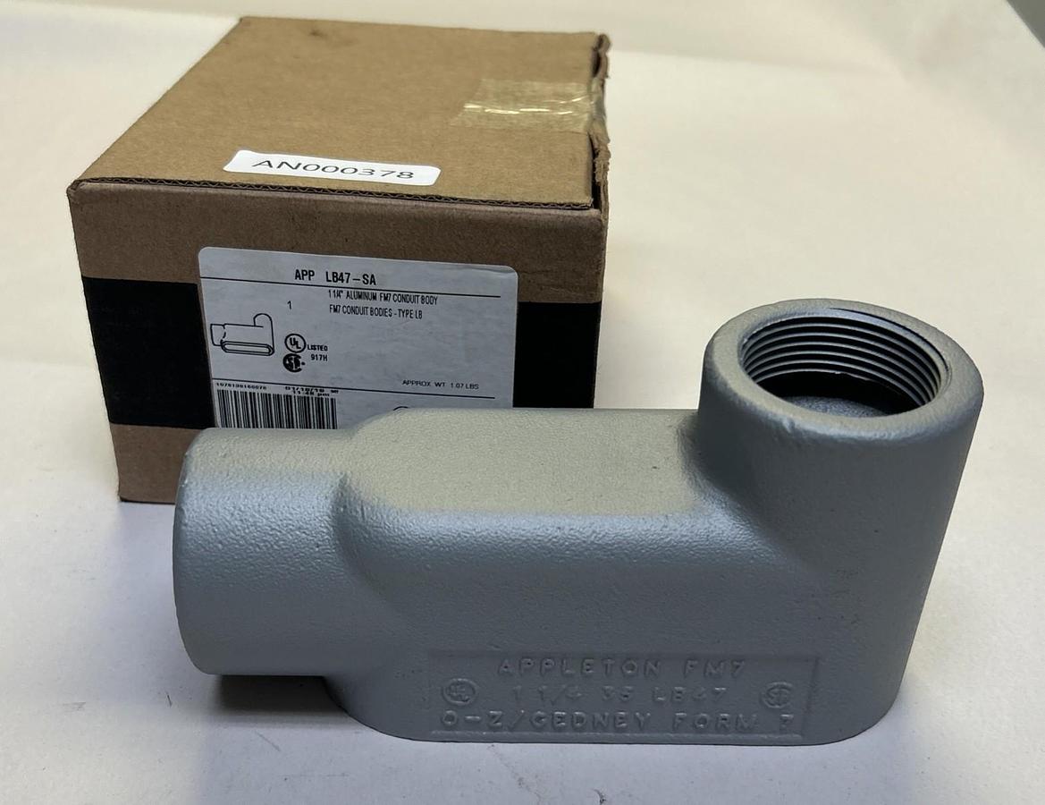 APPLETON,LB47,ALUMINUM CONDUIT BODY 1-1/4INCH NOS
