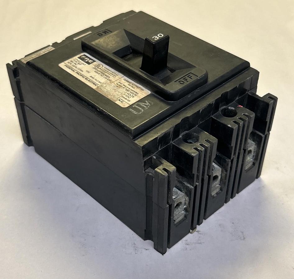 Used FEDERAL PACIFIC,NEF330,CIRCUIT BREAKER 30A 480V 3P