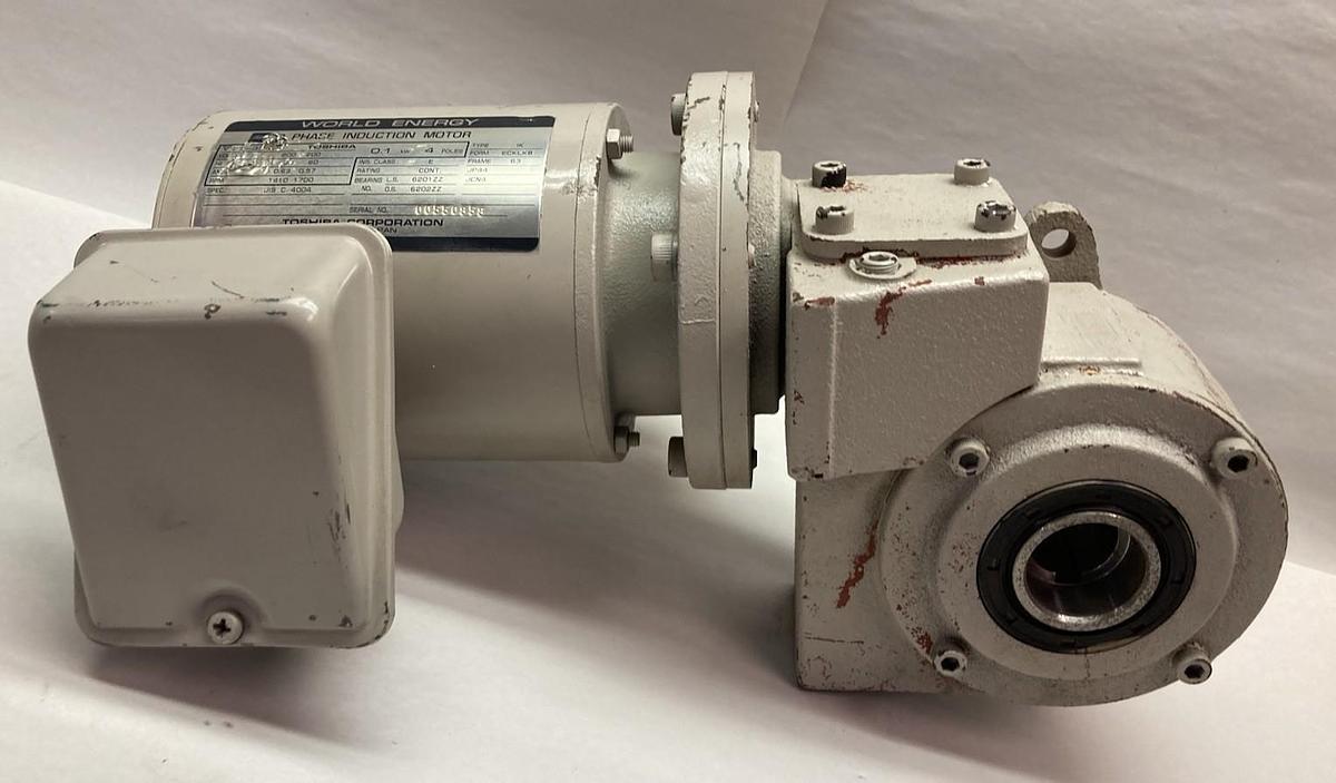 Used TSUBAKIMOTO EMERSON,M-7548, SM20G850 GearMotor 200V 400:1 1700RPM .1KW 3PH