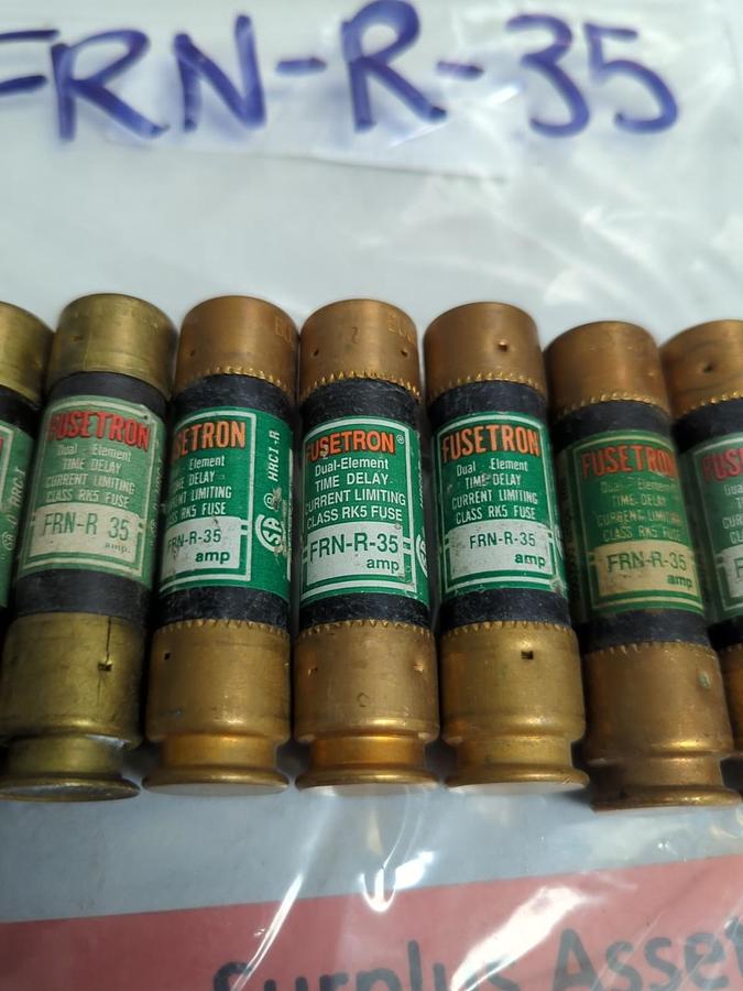 Used COOPER BUSSMANN,FRN-R-35,FUSETRON 35 AMP FUSE LOT OF 10 PRE-OWNED