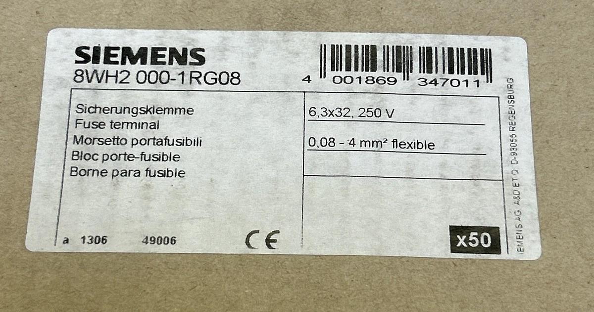 SIEMENS,8WH2000-1RG08,FUSE TERMINAL LOT OF 50 NOS