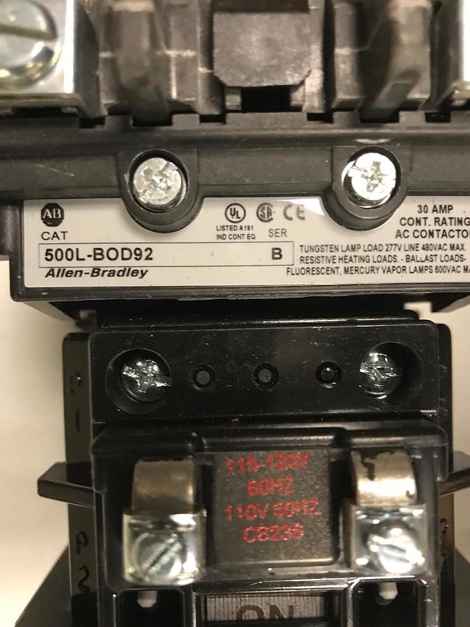 Allen Bradley,500L-BOD92,AC Lighting Contactor 30A 115V NEW