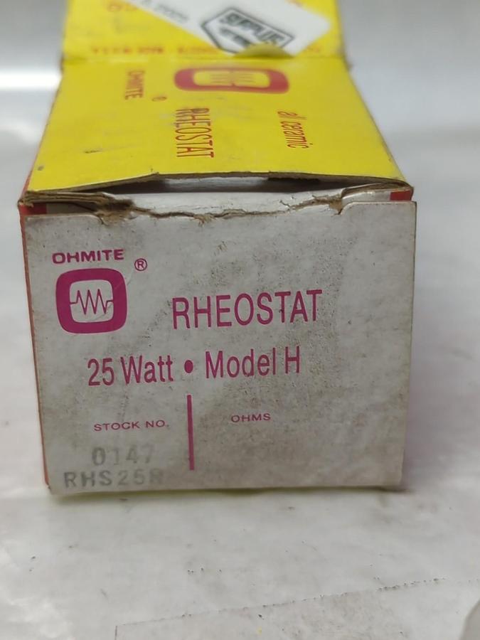 OHMITE,RHS25R,POTENTIOMETER RHEOSTAT 25 WATT MODEL H NOS