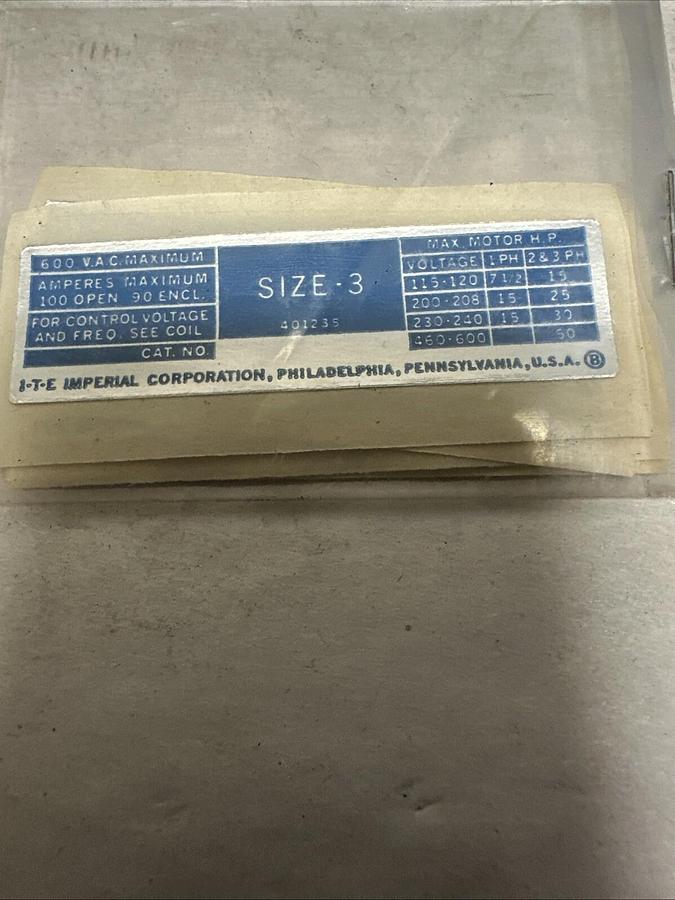 Used ITE,G213E,Contact Cover Size 3