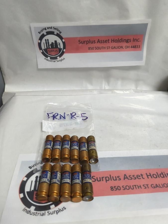 Used COOPER BUSSMANN,FRN-R-5,FUSETRON 5 AMP FUSE LOT OF 11 PRE-OWNED