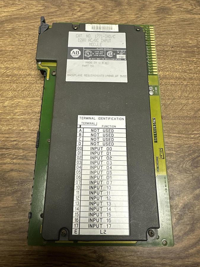 Used Allen Bradley,1771-IAD/C, 120V AC/DC Input Module