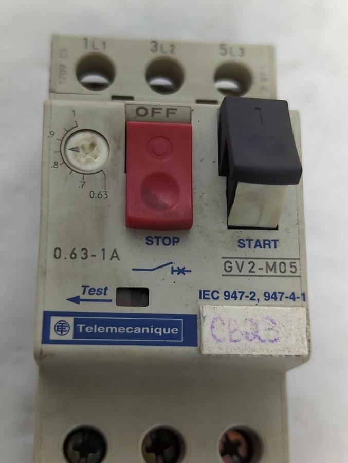 Used TELEMECANIQUE,GV2-M05,MOTOR STARTER CIRCUIT BREAKER PRE-OWNED