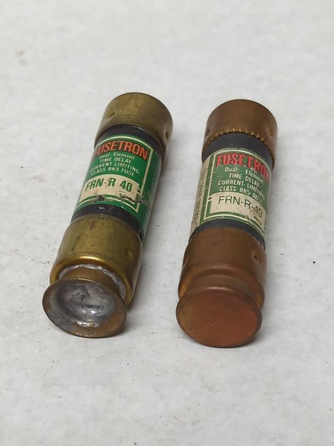 Used COOPER BUSSMANN,FRN-R-40,FUSETRON 40 AMP FUSE LOT OF 2 PRE-OWNED