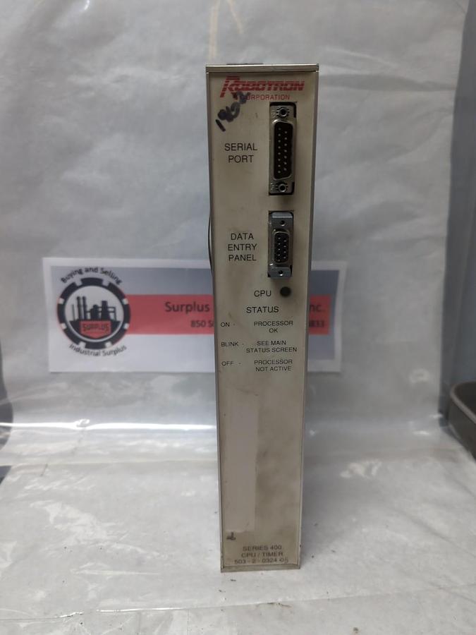 Used ROBOTRON,503-2-0324-05,CPU/TIMER MODULE SERIES 400 PRE-OWNED
