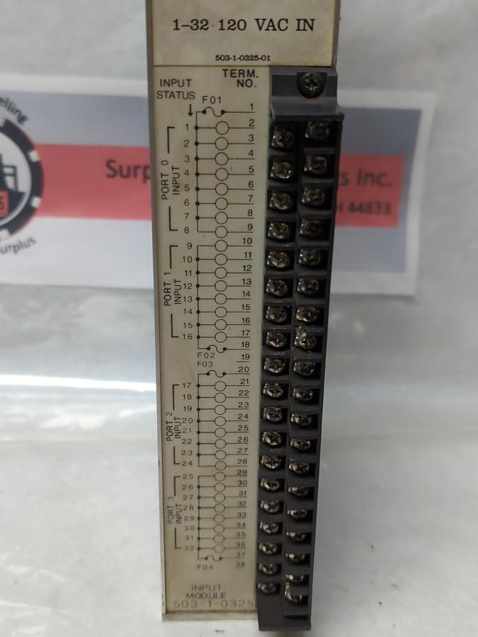 Used ROBOTRON,503-1-0325-0,INPUT MODULE 1-32 120VAC PRE-OWNED