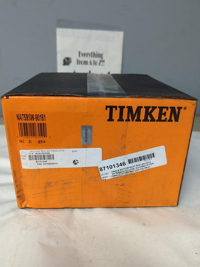 Used TIMKEN,NA759SW-90161,COMPLETE ROLLER BEARING ASSEMBLY UNOPENED BOX