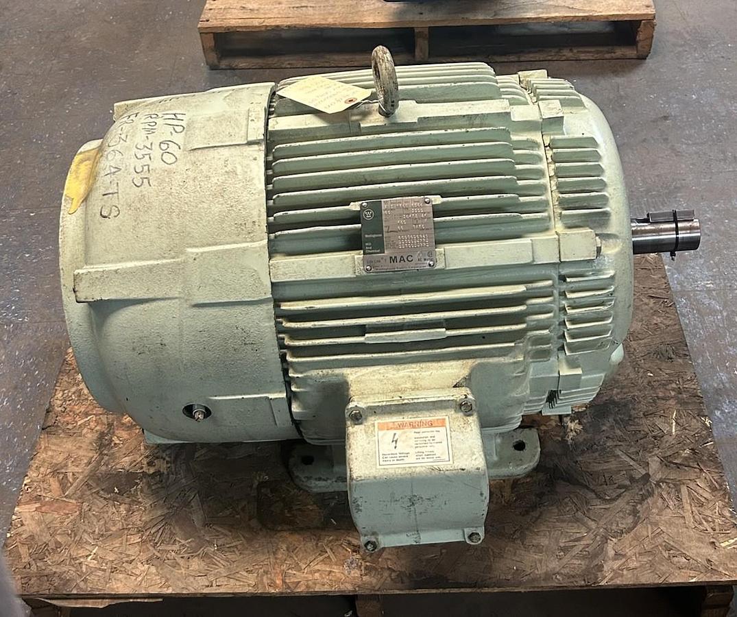 Used WESTINGHOUSE,680B656G29,MOTOR 60HP 3555RPM 460V 3PH 364TS FRAME