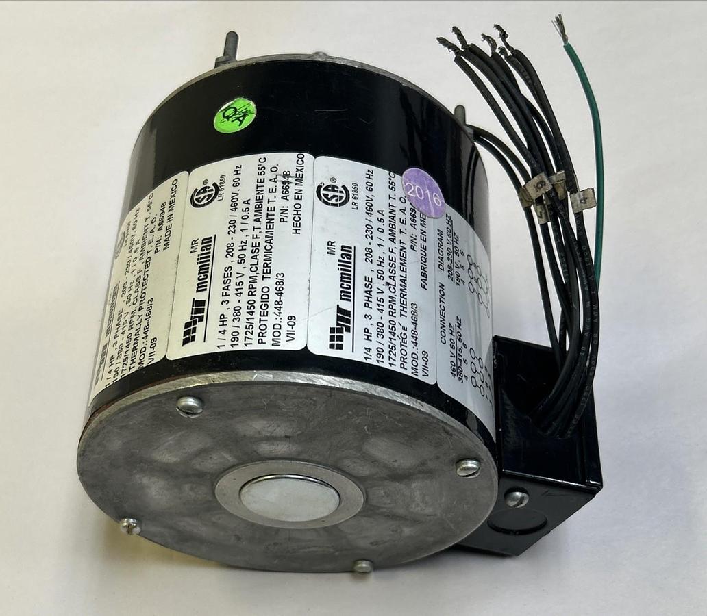 Used MCMILLAN,448-468/3,MOTOR 1/4HP 208-230/460V 1725RPM