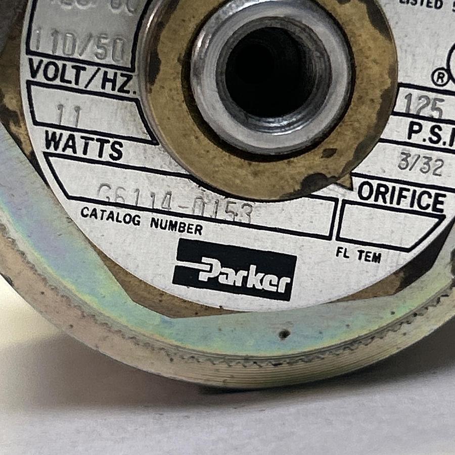 PARKER,G6114-0153,SOLENOID VALVE 110/120V 125PSI NOS