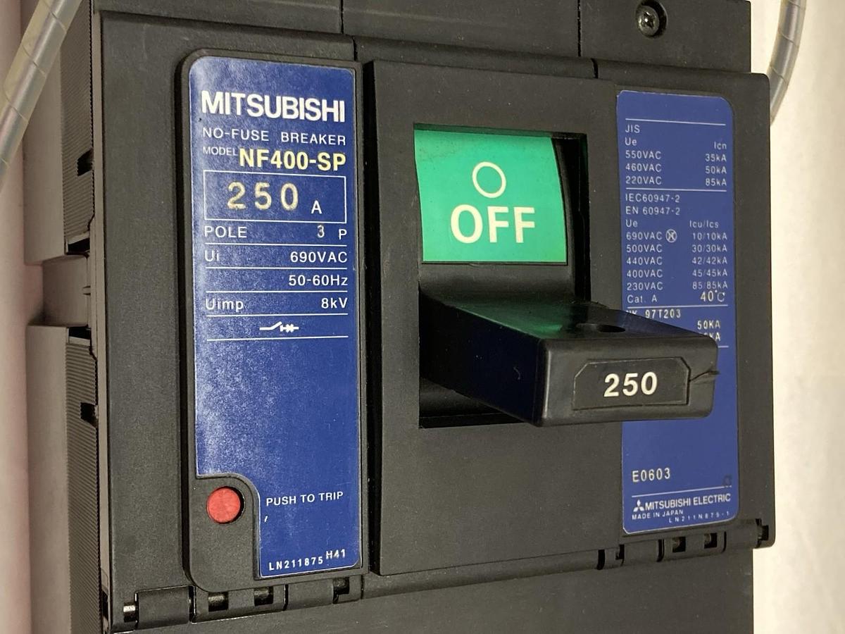 Used Mitsubishi Electric,NF400-SP,3-Pole No-Fuse Breaker 250A 690VAC 50-60Hz
