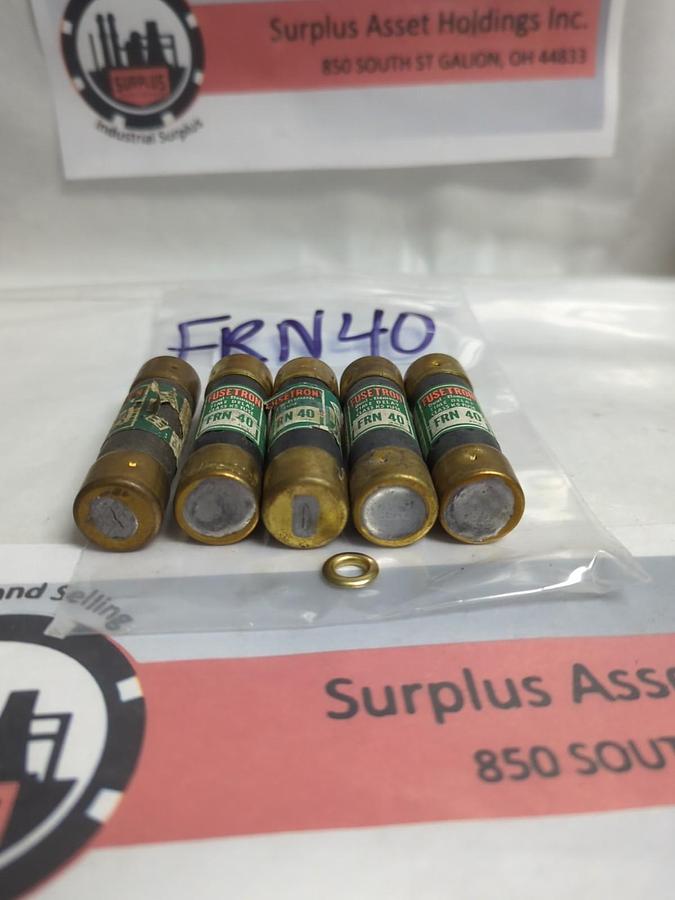 Used COOPER BUSSMANN,FRN-40,FUSETRON 40 AMP FUSE LOT OF 5 PRE-OWNED