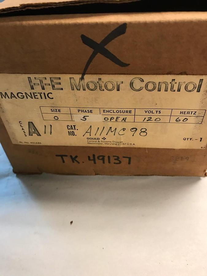 Used Gould,A11MC98,ITE Motor Control Size 0 Sealed in Plastic