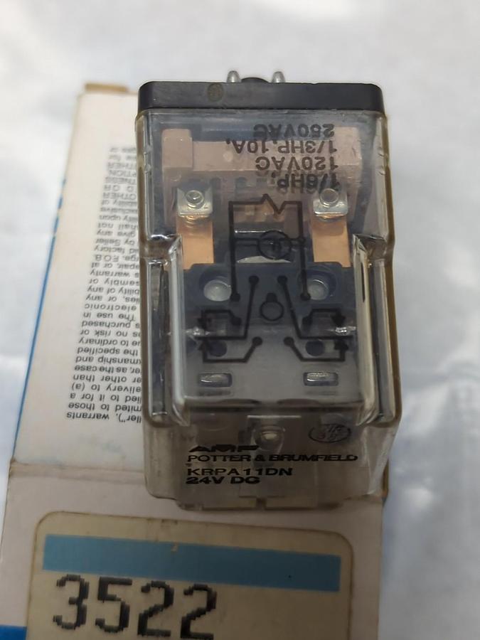 POTTER & BRUMFIELD,3522,RELAY 8-PIN 120-250VAC 10 AMP NOS