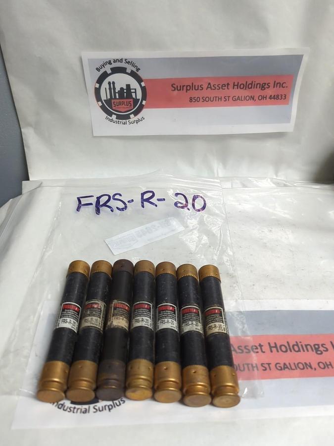 Used COOPER BUSSMANN,FRS-R-20,FUSETRON 20 AMP FUSE LOT OF 7 PRE-OWNED