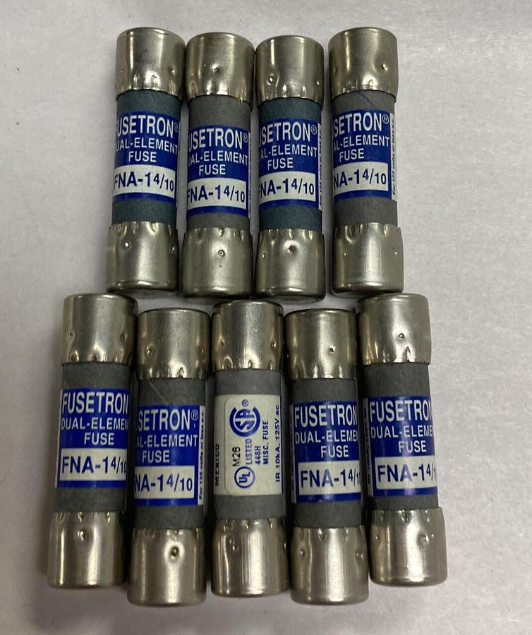 Cooper Bussmann,FNA-1-4/10,Fusetron Fuse Lot Of 9 NOS