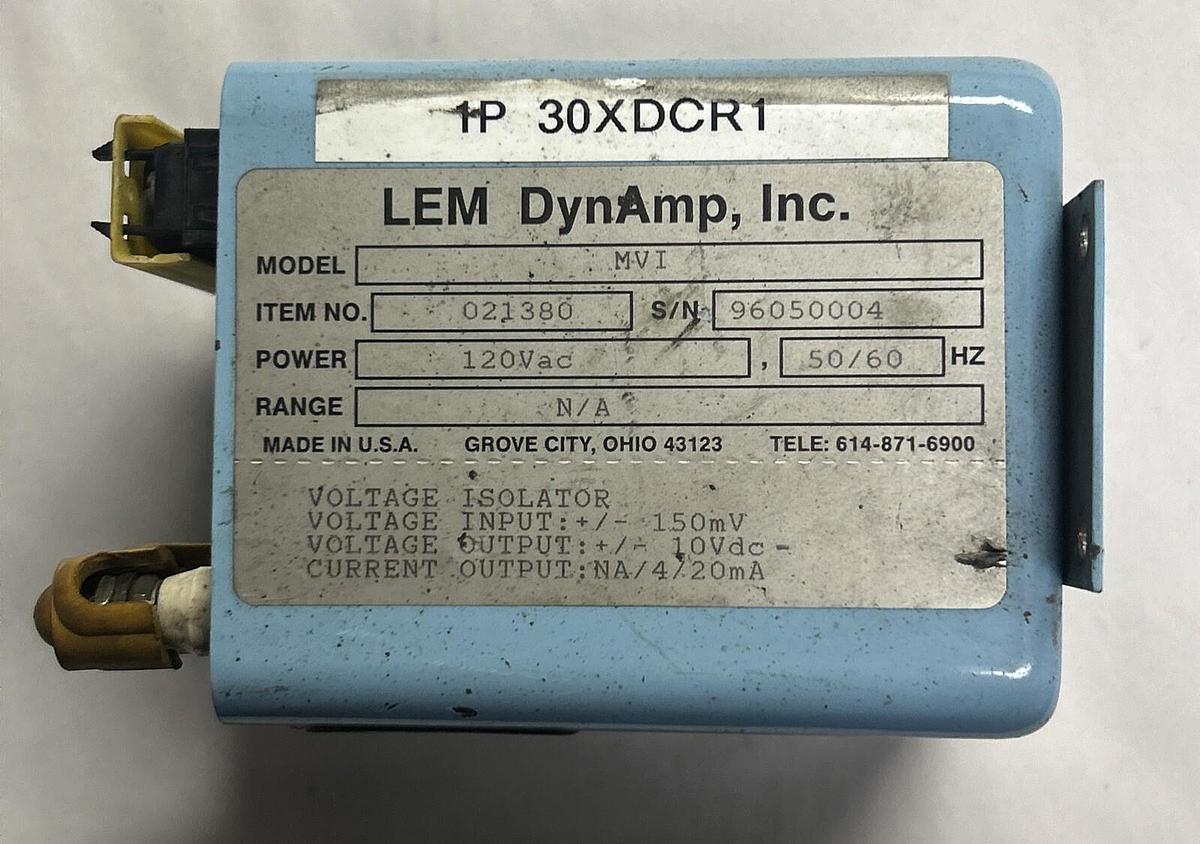 Used LEM DYNAMP,MVI,VOLTAGE ISOLATOR