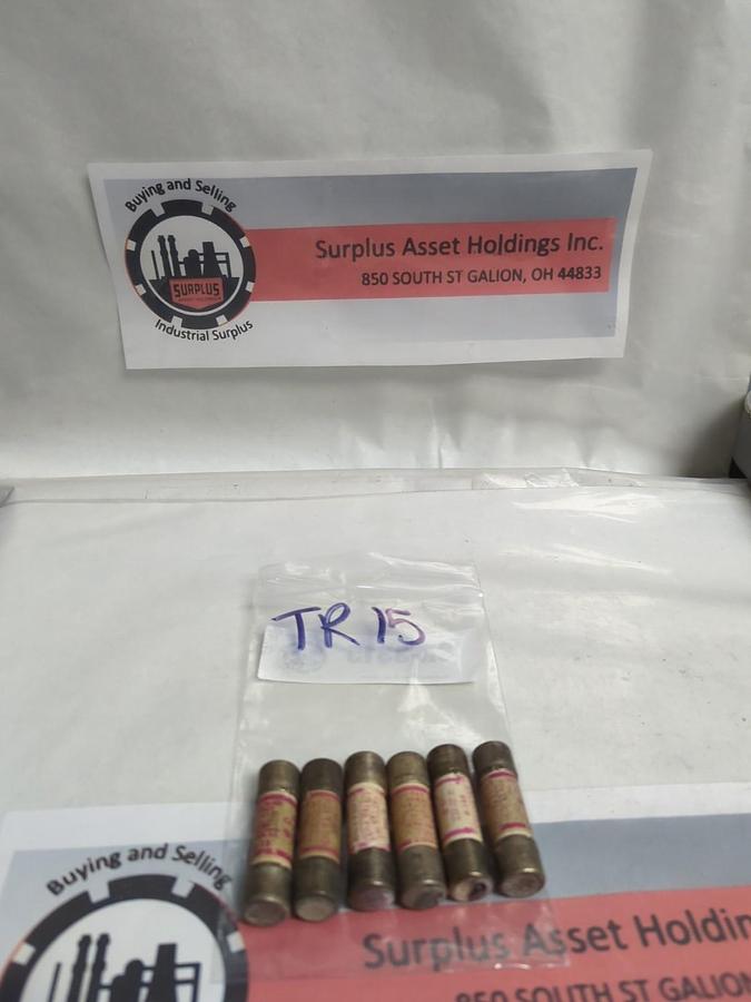 Used GOULD SHAWMUT,TR-15,TRI-ONIC 15 AMP FUSE LOT OF 6 PRE-OWNED