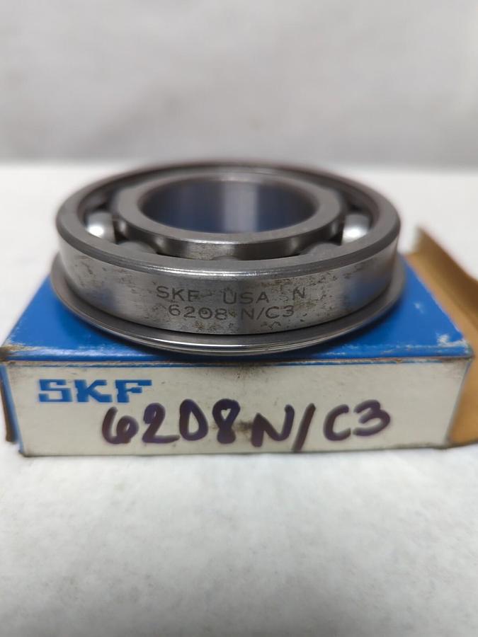 SKF,6208N/C3,DEEP GROOVE BALL BEARING WITH SNAP RING NOS