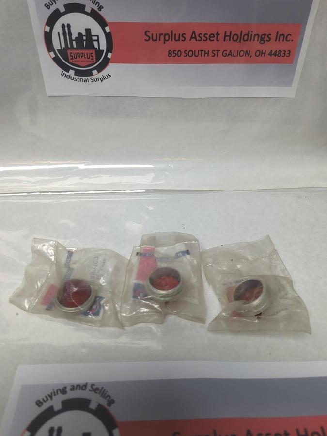 CUTLER-HAMMER,10250TC7,RED GLASS LENS NLOT OF 3 NEW