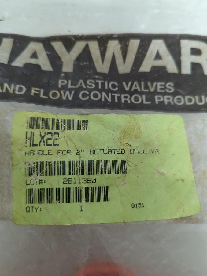HAYWARD,HLX22,ORANGE HANDLE FOR 2 INCH ACTUATED BALL VALVE NOS