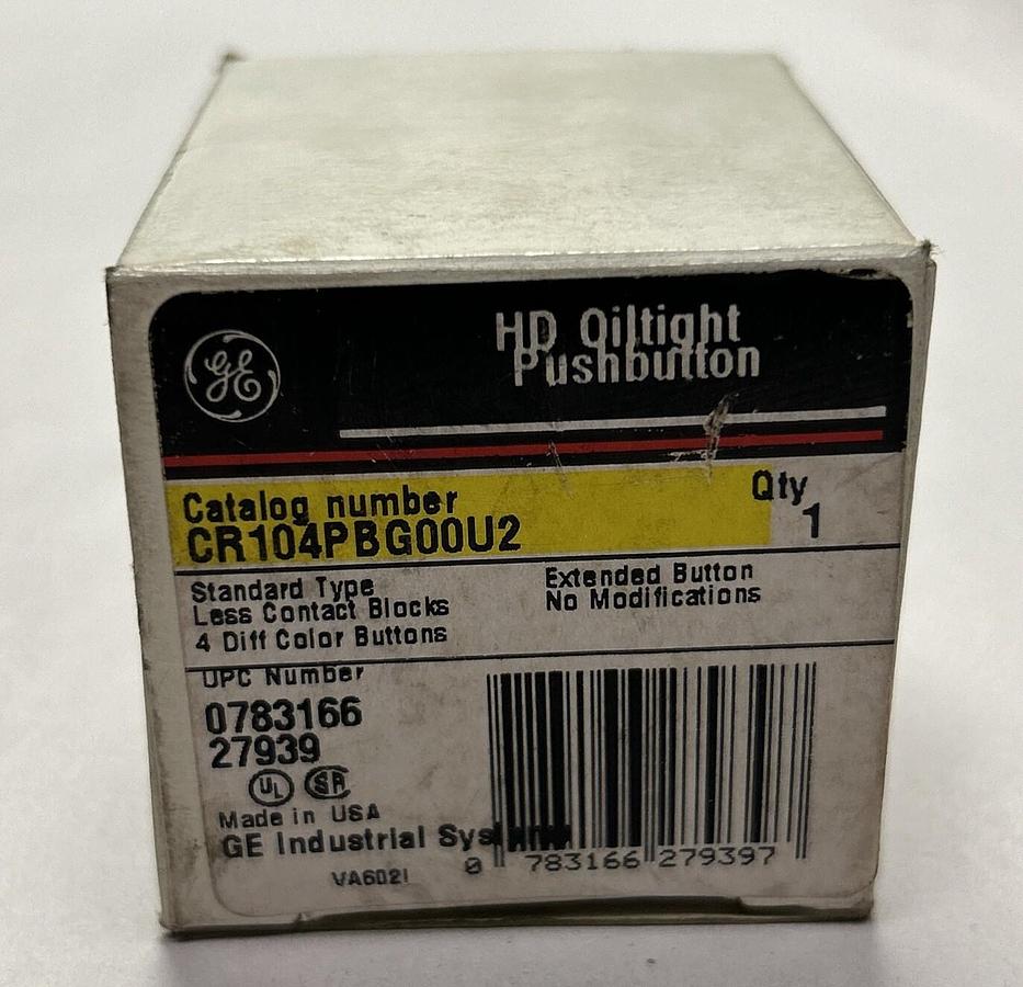 Used GENERAL ELECTRIC,CR104PBG00U2,PUSHBUTTON SWITCH NEW